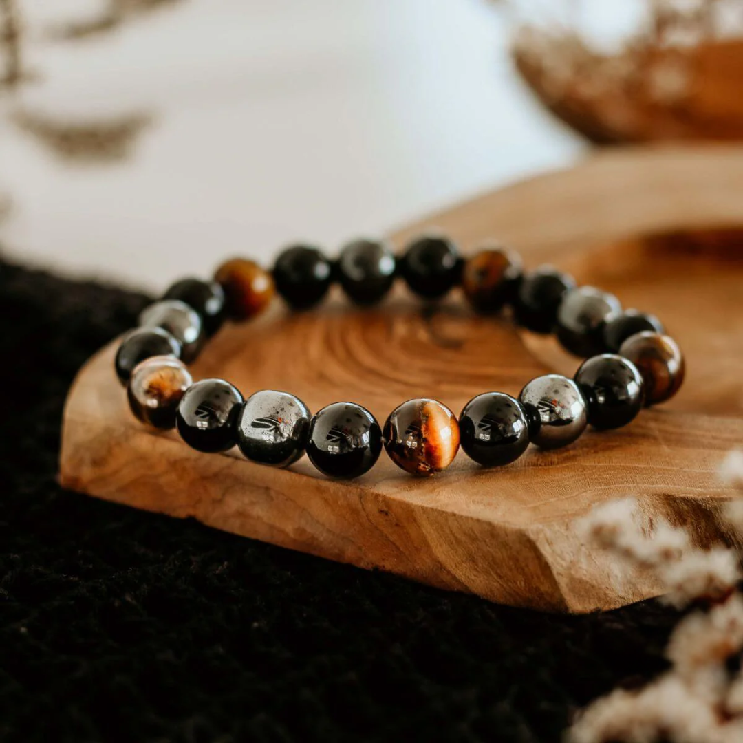 Bracelet "Protection" en Agate Noire