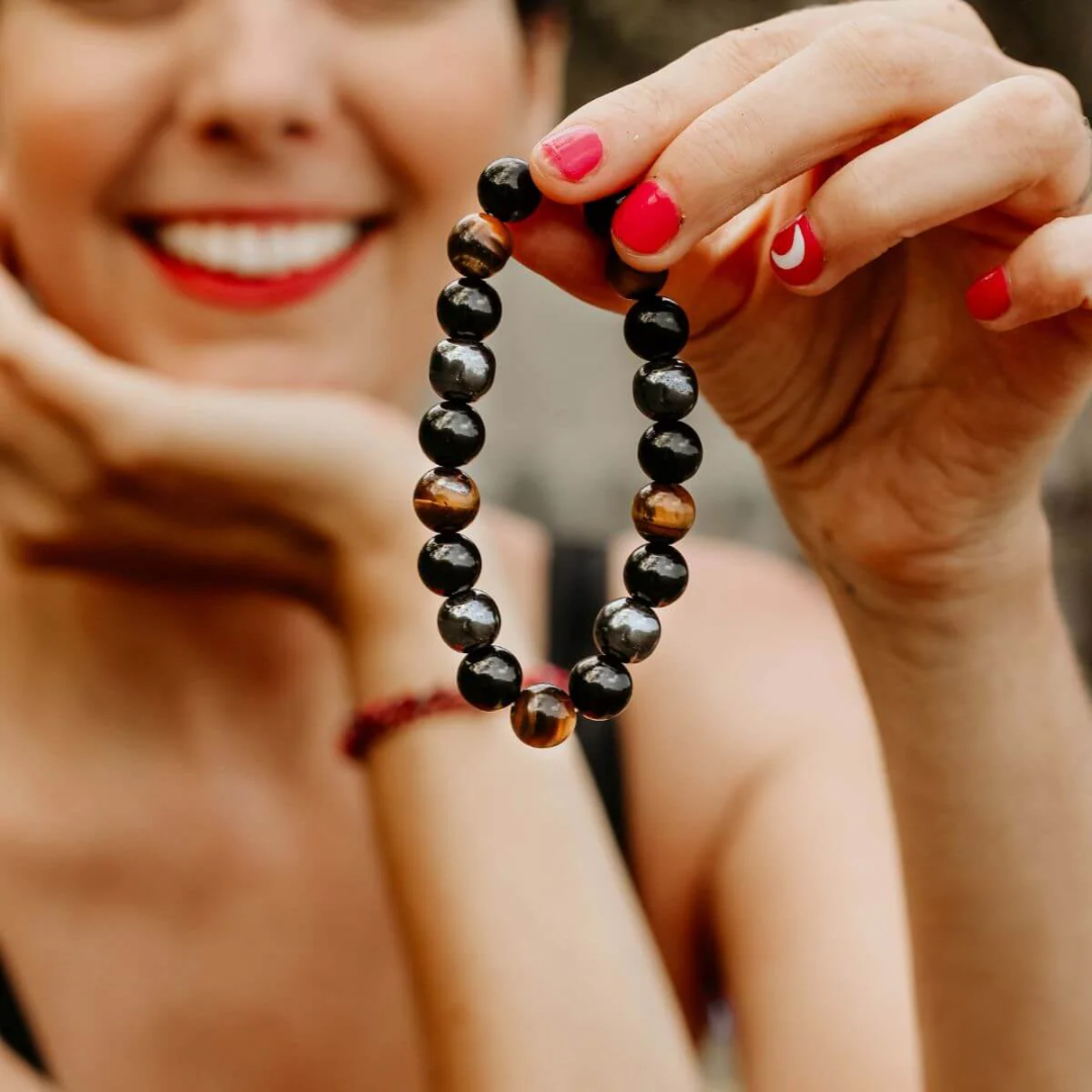 Bracelet "Protection" en Agate Noire