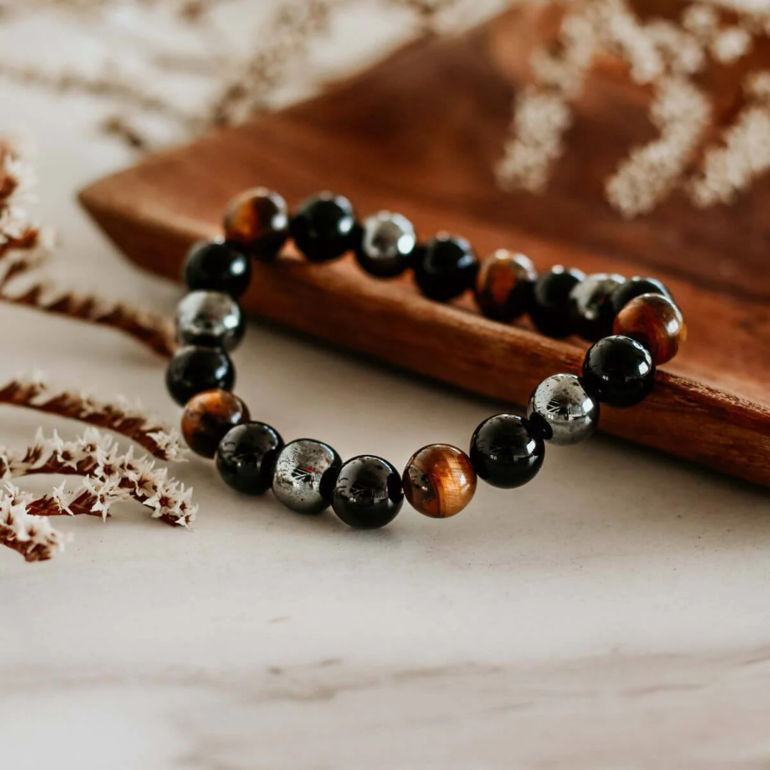 Bracelet "Protection" en Agate Noire