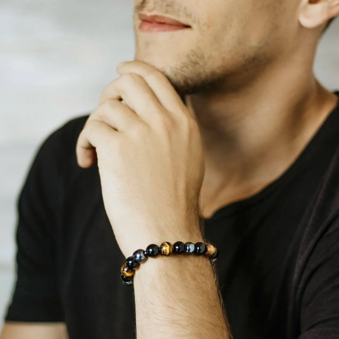 Bracelet "Protection" en Agate Noire
