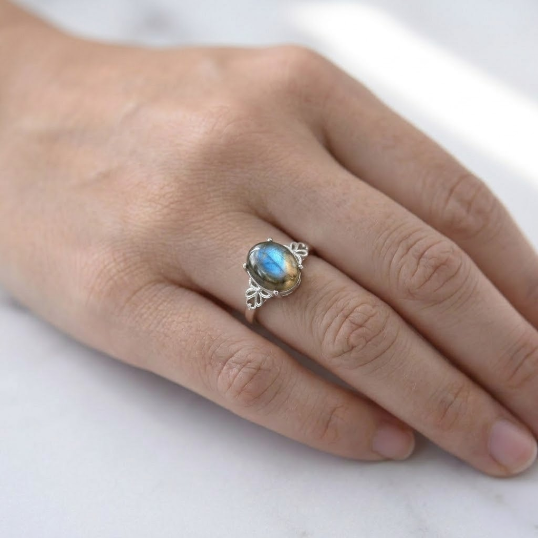Bague Ajustable "Reflet de l'Âme" en Labradorite
