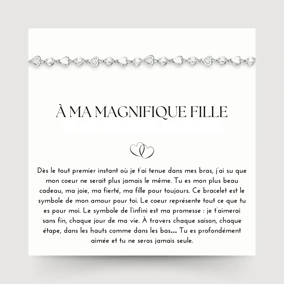 À Ma Fille - Bracelet Cœur