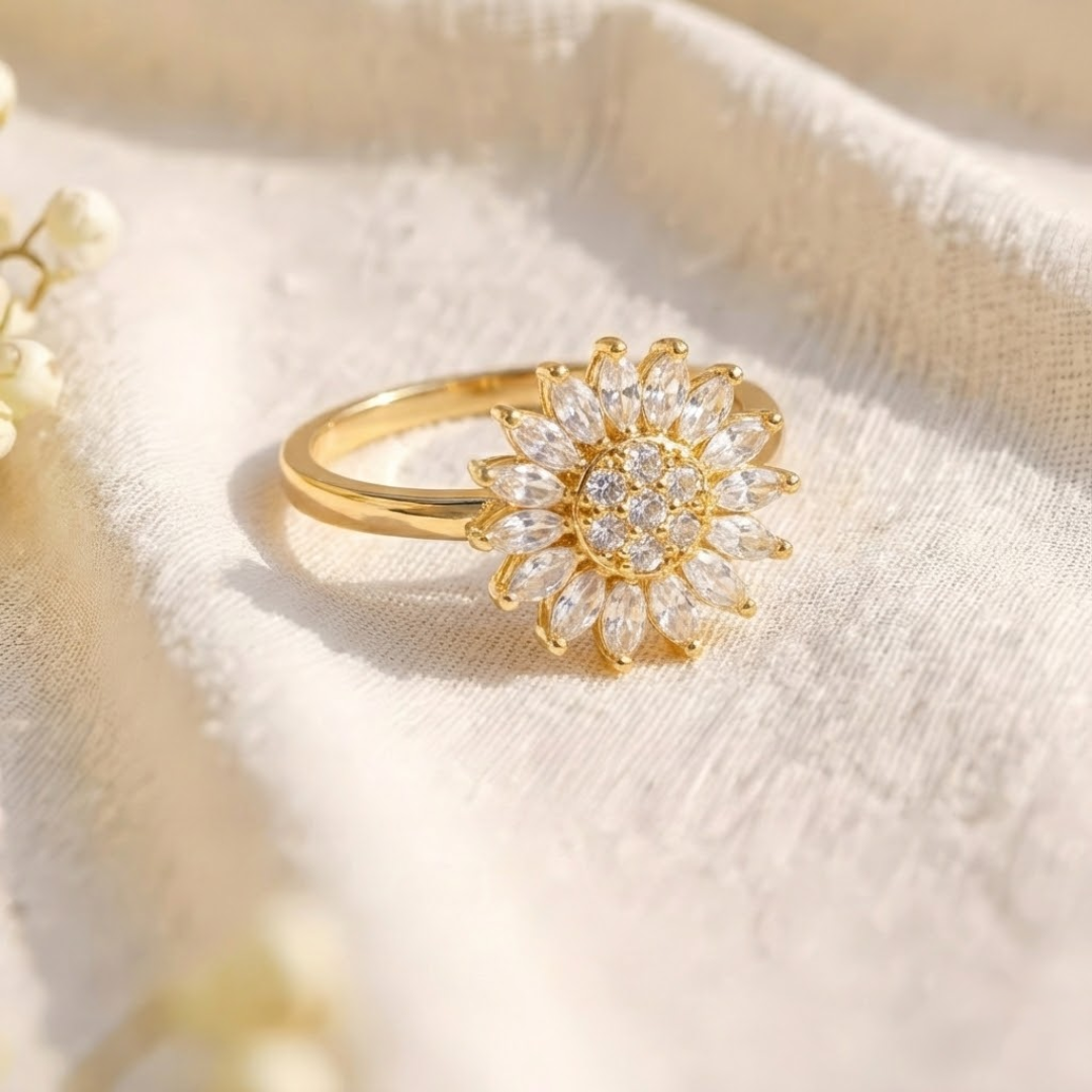 À Ma Fille | Bague Soleil Porte-Bonheur | Anti-Stress