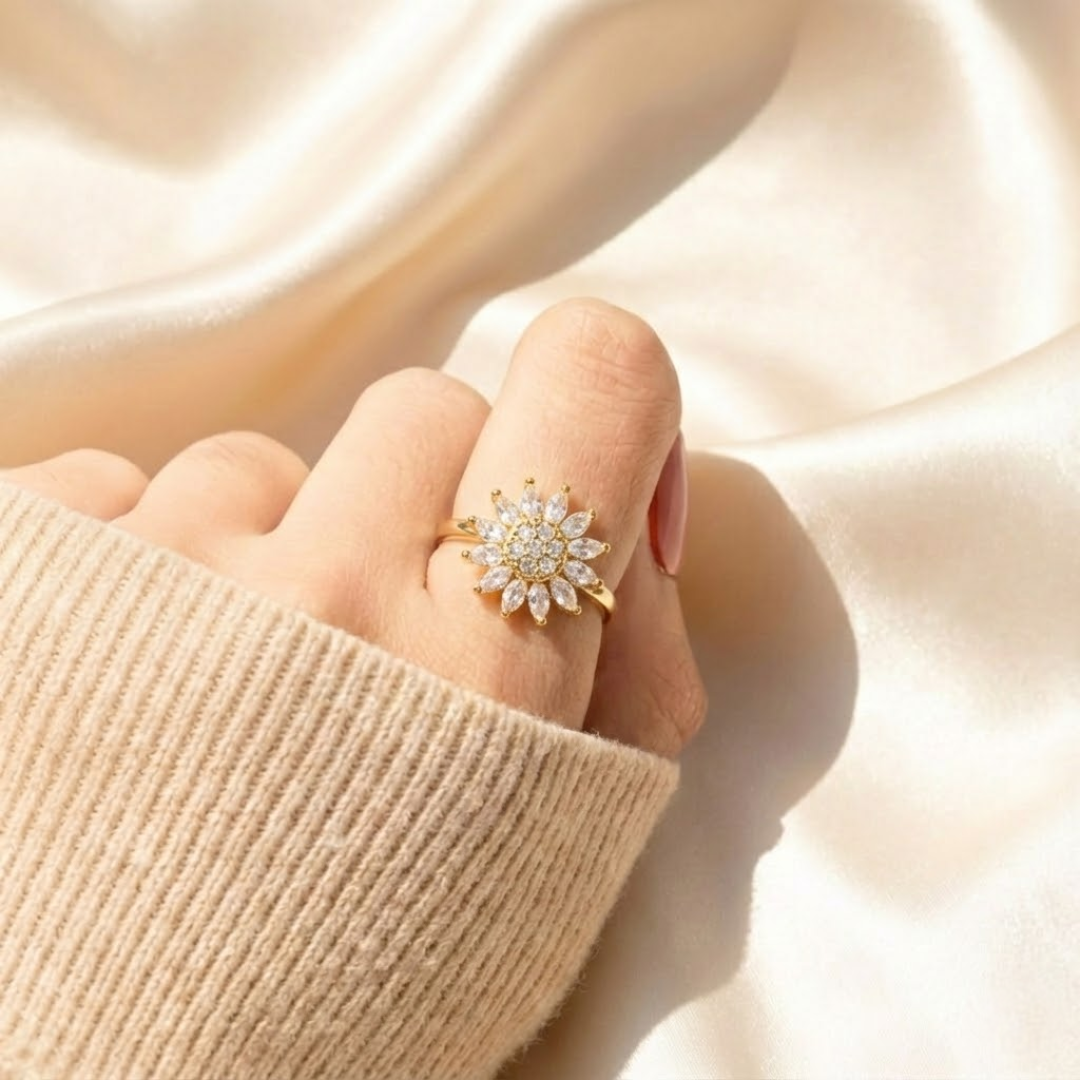 À Ma Fille | Bague Soleil Porte-Bonheur | Anti-Stress