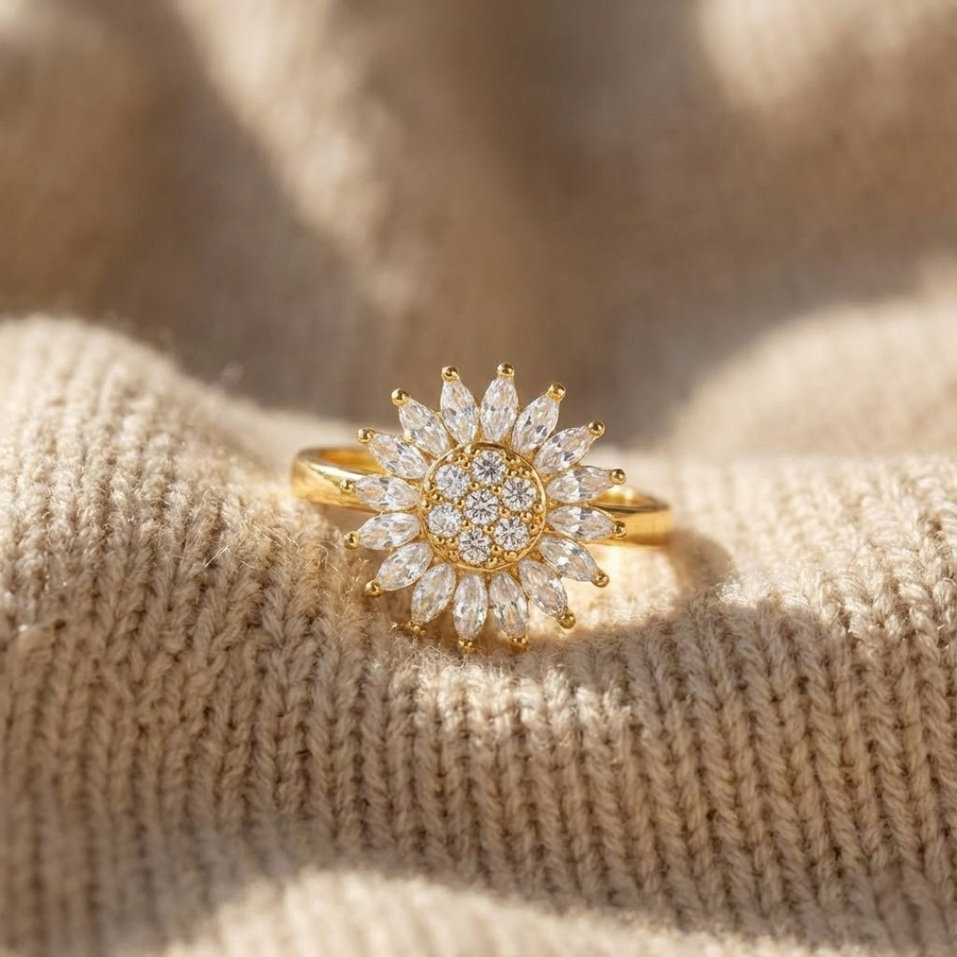 À Ma Fille | Bague Soleil Porte-Bonheur | Anti-Stress